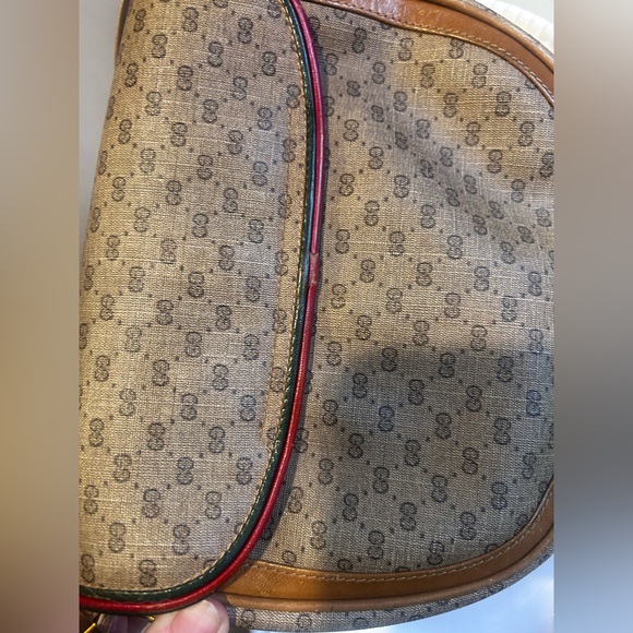 Gucci Vintage Micro Tan GG CROSSBODY Brown -rare - Picture 9 of 16